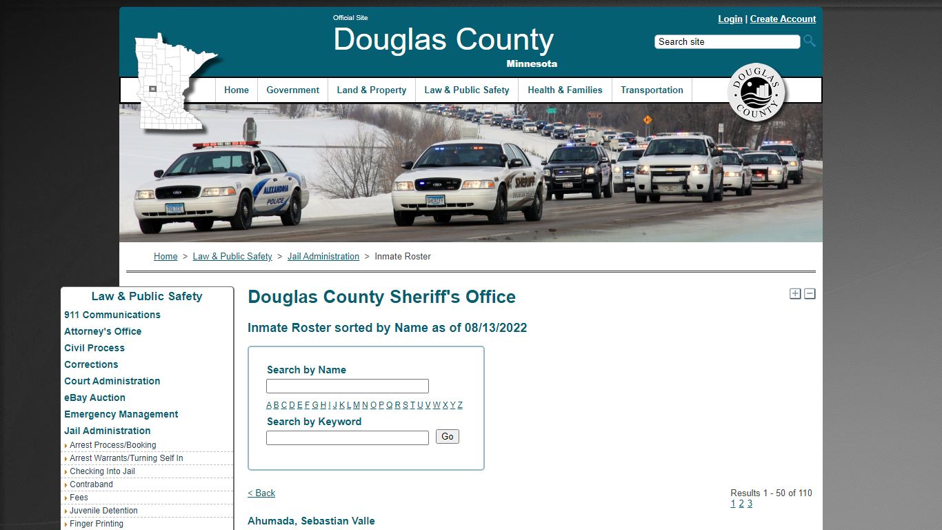 Inmate Roster - Douglas County, Minnesota